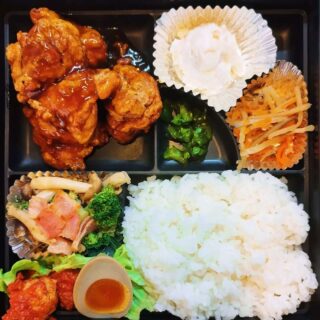 萬来さんの本日のランチは鶏の甘酢あんかけと・・