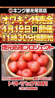 キング観光尾鷲店で森本農園の特売会があったよ