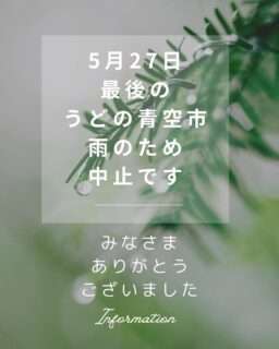うどの青空市が雨で中止になったよ