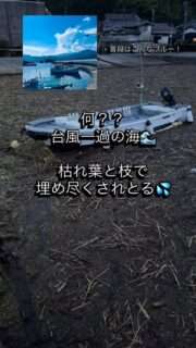 台風後の大曽根浦漁港の様子